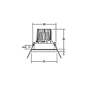 Recessed outdoor LED downlight, IP65, 230V AC, 6W 3000K 510lm 38�, fixed