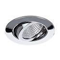Brumberg Recessed LED spot set incl. converter, IP20, 230V, 7W 2700K 770lm 38�, swivelling, matt chrome