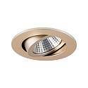 Brumberg Recessed LED spot set incl. converter, IP20, round, 230V, 7W 3000K 740lm 38�, swivelling 30�, matt champaign