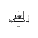 Brumberg recessed luminaire ITANSA S BB16 rigid, square, switchable LED IP54, black  6W 680lm 3000K 20-40� 20-40� CRI 80-89
