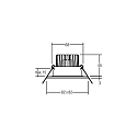 Brumberg Recessed LED downlight BB16, V4A, IP54, square, 230V, 6W 3000K 640lm 38�, On/Off, stainless steel