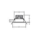 Brumberg Lumi�re encastr�e ITANSA R BB15 rond, rigide LED IP54, noir  gradable 6W 680lm 3000K 20-40� 20-40� CRI 80-89