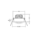 Brumberg Lumi�re encastr�e TIRREL-S angulaire, pivotant IP20, blanche gradable 6W 680lm 3000K 38� 38� CRI >80