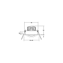 Brumberg recessed luminaire TIRREL-S square, swivelling IP20, white dimmable 6W 680lm 3000K 38� 38� CRI >80