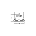 Brumberg Plafonnier encastré APOLLO MINI rond, direct IP20, noir gradable