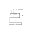 Brumberg ceiling recessed luminaire BINATO swivelling, rotatable, direct IP20, black dimmable