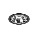 Plafonnier encastré APOLLO MINI rond, direct IP20, noir, transparent gradable