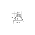 Brumberg Plafonnier encastré APOLLO MICRO carré, direct IP20, argent, transparent gradable