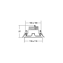 Brumberg Plafonnier encastré APOLLO MINI carré, direct IP20, argent 