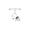 Brumberg Projecteur sur rail PEPA RONDO 25�-55� / 8W cylindrique, contr�lable par DALI, focalisable IP20, noir mat gradable