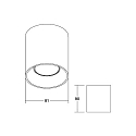 surface luminaire TURN-R GU10 1 flame, cylindrical, rigid IP20, black matt dimmable