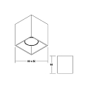 Brumberg Luminaire de surface TURN-S GU10 � 1 flamme, rigide, carr� IP20, noir mat gradable