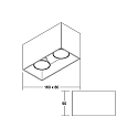 Brumberg Luminaire de surface TURN-RE GU10 � 2 flammes, angulaire, rigide IP20, noir mat gradable
