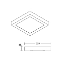Brumberg Panneau à LED REFIDO 2CCT DALI-2 / 32.5 X 32.5 CM version pour montage en surface, contrôlable par DALI, CCT Switch, UGR < 19