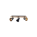 Luminaire de plafond DACTYL 3 flammes, r�glable E14 IP20, lumi�re en bois, noir mat gradable