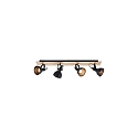 Luminaire de plafond DACTYL 4 flammes, r�glable E14 IP20, lumi�re en bois, noir mat gradable