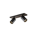 Luminaire de plafond TAGES � 2 flammes, angulaire, langue GU10 IP20, noir mat gradable