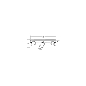 Luminaire de plafond TAGES 3 flammes, angulaire, langue GU10 IP20, noir mat gradable