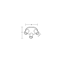 Brumberg Luminaire de plafond TAGES 3 flammes, rond GU10 IP20, noir mat gradable