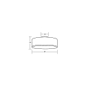 Brumberg Luminaire de plafond TIM Ø 40CM haut bas, avec diffuseur E27 IP20, nickel mat gradable