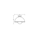 Brumberg Luminaire de plafond PIERIS Ø 31CM à 1 flamme, rond E27 IP20, noir mat gradable