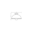 Brumberg Luminaire de plafond PIERIS Ø 41CM à 1 flamme, rond E27 IP20, noir mat gradable