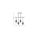 Brumberg Luminaire à suspension RUTILUS 4 flammes E27 IP20, bois gradable