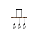 Luminaire à suspension RUTILUS 3 flammes E27 IP20, bois gradable