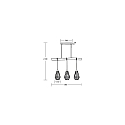 Brumberg Luminaire à suspension RUTILUS 3 flammes E27 IP20, bois gradable
