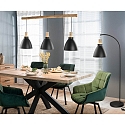 Brumberg Luminaire à suspension BRENTHIS 3 flammes, grand E27 IP20, bois, noir gradable