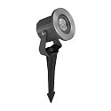 Lampe à piquet de terre avec prise de courant IP65, noir  