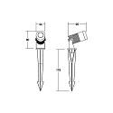 Brumberg Outdoor LED spike luminaire IP67, 24V DC, round, 8W 3000K 640lm 38°, incl. 100cm power cable with aquastop, titanium