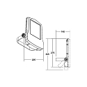Brumberg Projecteur MATRIX pivotant IP66, titane 
