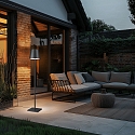 Brumberg Lampadaire NIOBE commutable E27 IP54, graphite 