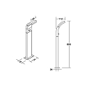 Brumberg Bollard lamp FAGI with motion detector, switchable LED IP54, graphite 