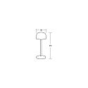 Brumberg Lampe de table � accu ROSS Bas, avec variateur tactile IP54, noir gradable