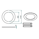 Brumberg Reducing ring with outer Ø 12cm, DA Ø 8.3cm, black