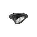 Plafonnier encastré ARTEMIS MIDI rond, direct IP20, noir gradable