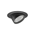 Plafonnier encastré ARTEMIS MAXI rond, direct IP20, noir gradable