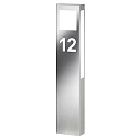 Num�ro de maison lumineux AQUA PAULO - HOUSE NR CUTTED 2 voies, pr�t � l'emploi 2G11 IP44, acier inoxydable 