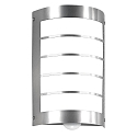 Luminaire mural d�ext�rieur langue, semi-circulaire, avec d�tecteur de mouvement E27 IP44, acier inoxydable