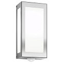 Luminaire mural d�ext�rieur AQUA RAIN angulaire, avec d�tecteur de mouvement E27 IP44, acier inoxydable bross� gradable