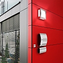 CMD Creative Metalldesign Curved post box from stainless steel and opal glass, IP44, height 40cm, brushed