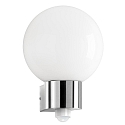 Luminaire mural d�ext�rieur AQUA BALL rond, avec d�tecteur de mouvement E27 IP44, acier inoxydable