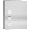 Straight post box  from stainless steel and opal glass, height 38.5cm