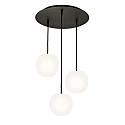 Luminaire à suspension ACAI 16 3 flammes, rond E27 IP20, mat, blanc opale gradable