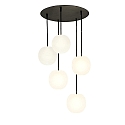 Luminaire à suspension ACAI 16 5 flammes, rond E27 IP20, mat, blanc opale gradable