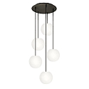 Luminaire à suspension ACAI 21 5 flammes, rond E27 IP20, mat, blanc opale gradable