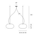 Casablanca Luminaire � suspension AIH � 2 flammes, petit G9 IP20, aluminium bross�, scintillant, blanche gradable