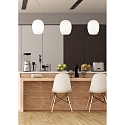 Luminaire à suspension ANUA à 1 flamme E27 IP20, aluminium brossé, mat, blanc opale gradable